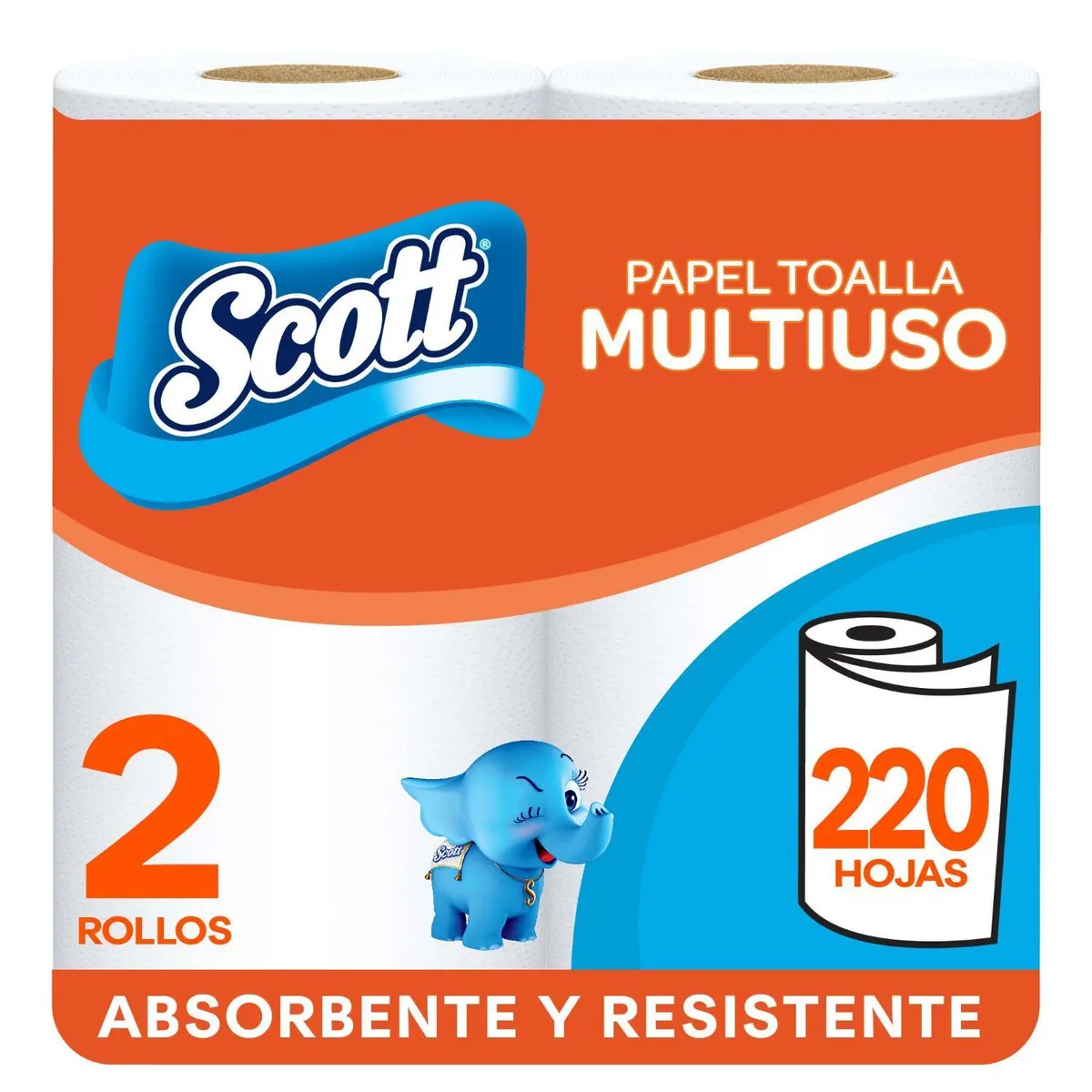 SCOTT - Toalla de Papel Desechable Scott 2 Rollos 110 Hojas