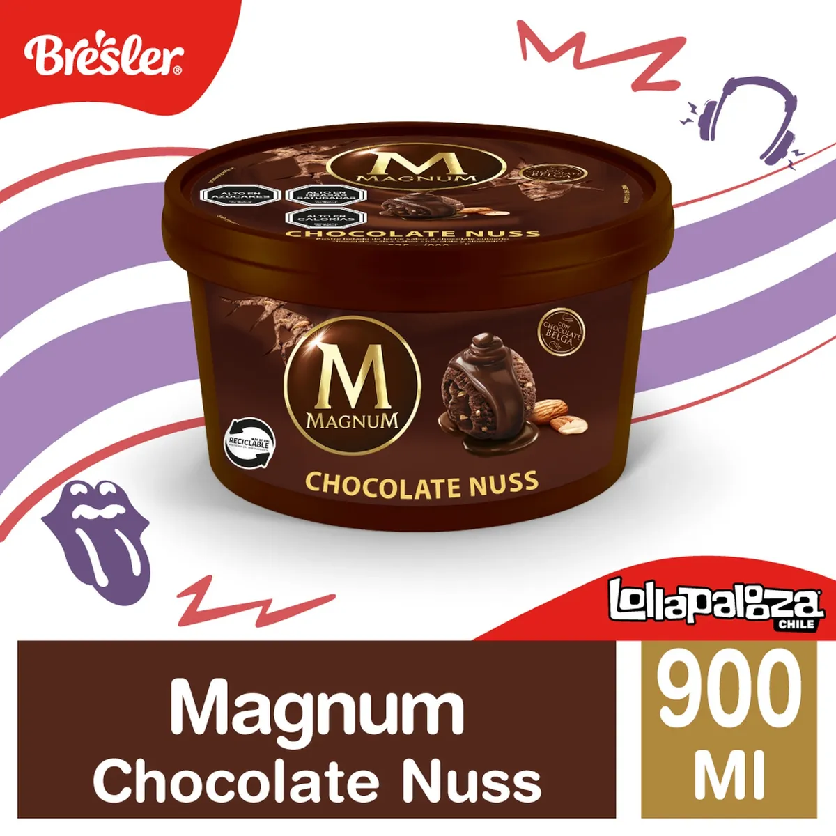 BRESLER - MAGNUM CHOCO NUSS POSTRE BRESLER 900 ML