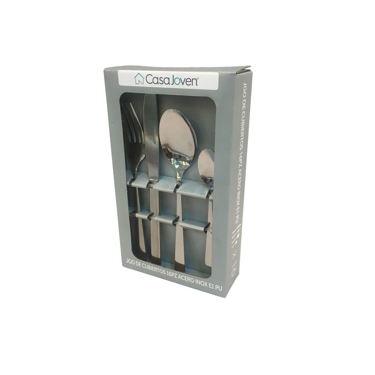CASA JOVEN - SET CUBIERTOS ACERO 16 PCS