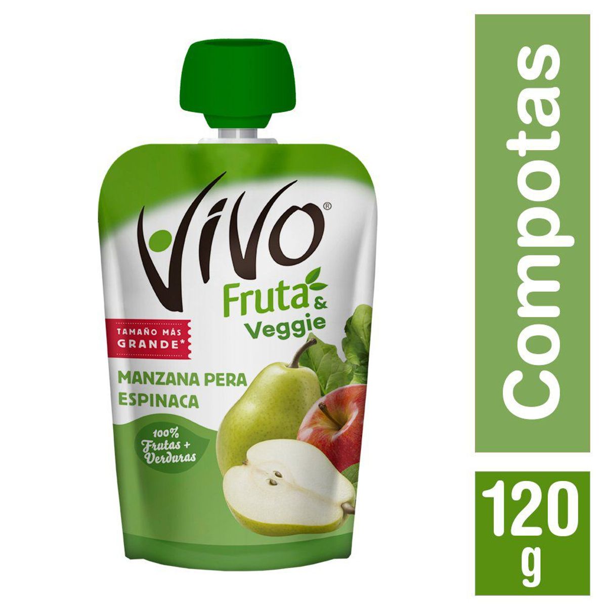 VIVO - Compota Vivo Veggies Manzana Pera Espinaca