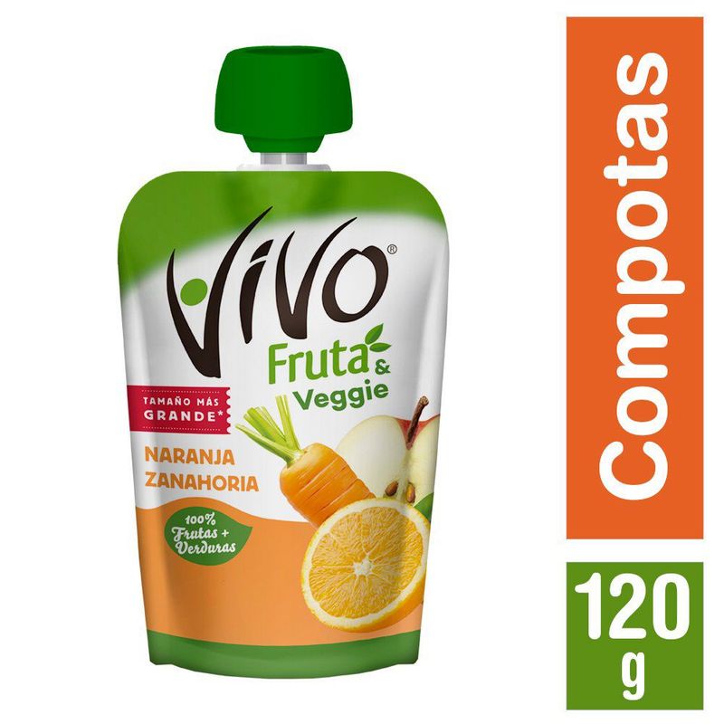 VIVO - Compota Veggies Naranja Zanahoria