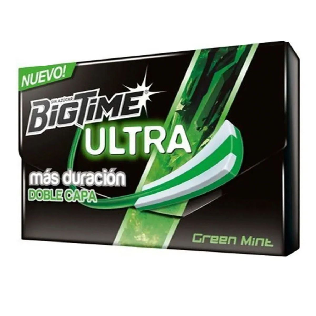 ARCOR - Chicle Big Time Ultra Green Mint 24 g