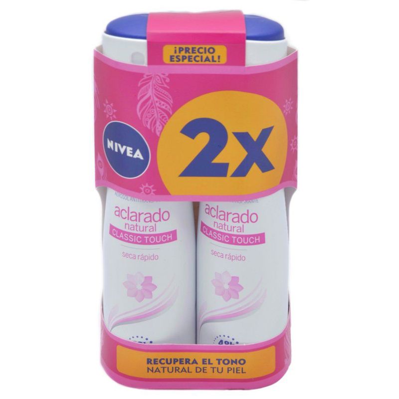 NIVEA - Pack 2x desodorante spray aclarado natural