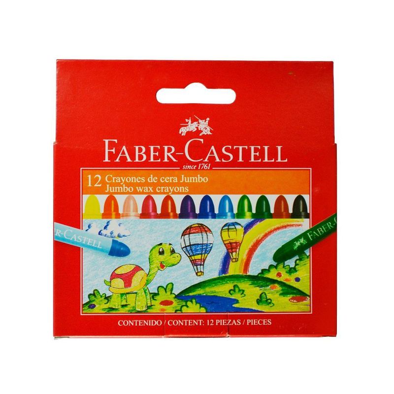 FABER CASTELL - Lápices Cera 12 Colores