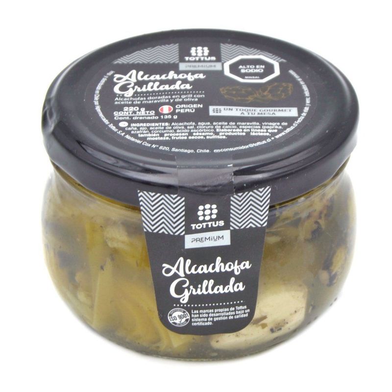 TOTTUS PREMIUM - ALCACHOFA GRILLADA PREMIUM TOTTUS 220 GR
