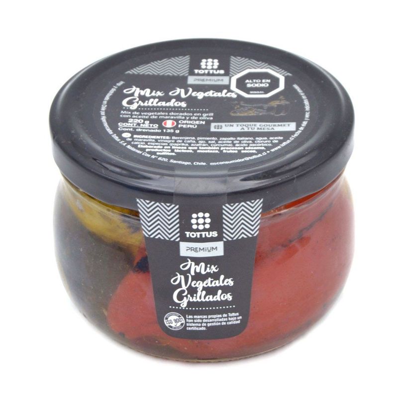 TOTTUS PREMIUM - MIX VEG GRILLADOS PREMIUM TOTTUS 220 GR