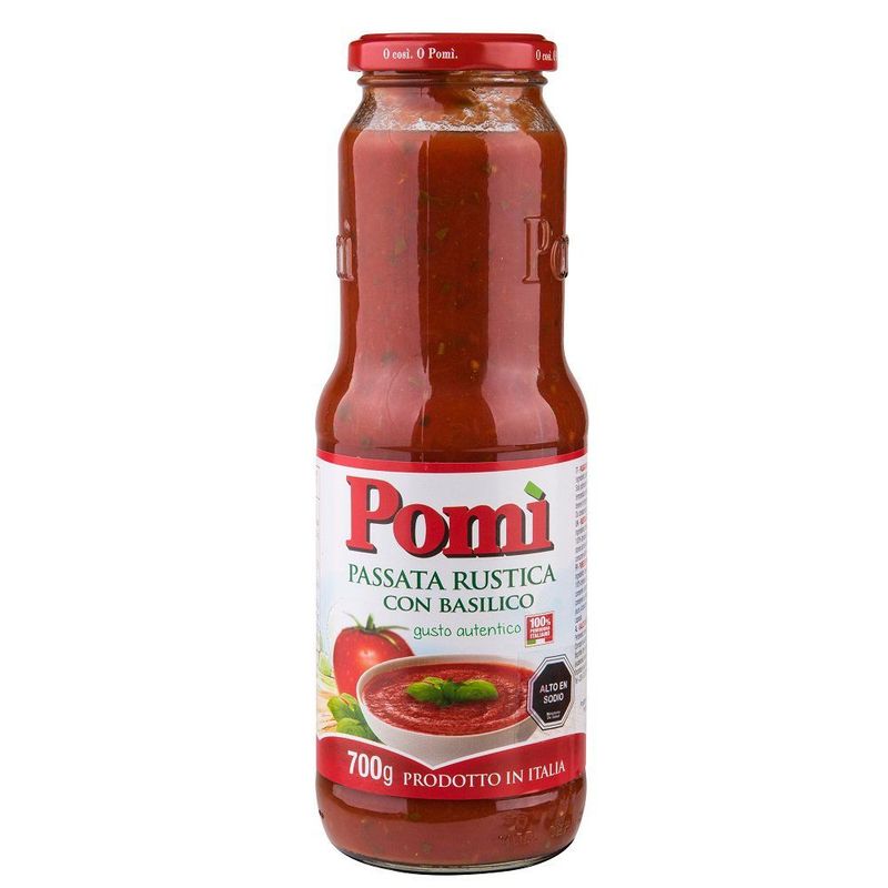 POMI - TOMATO PASSATA RUSTICA BASILICO POMI700G .