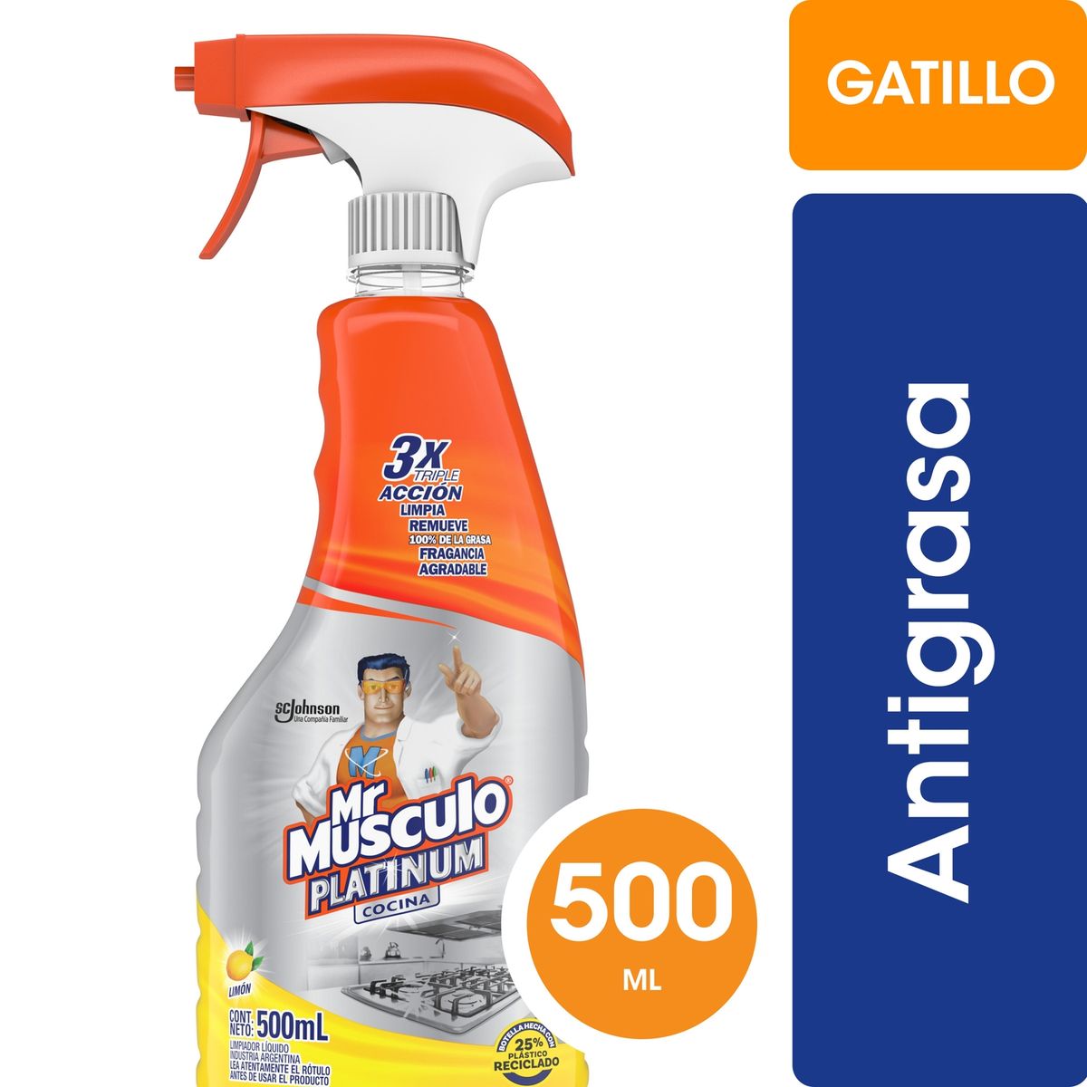  - Antigrasa Platinum Cocina Gatillo Mr Músculo 500 ml