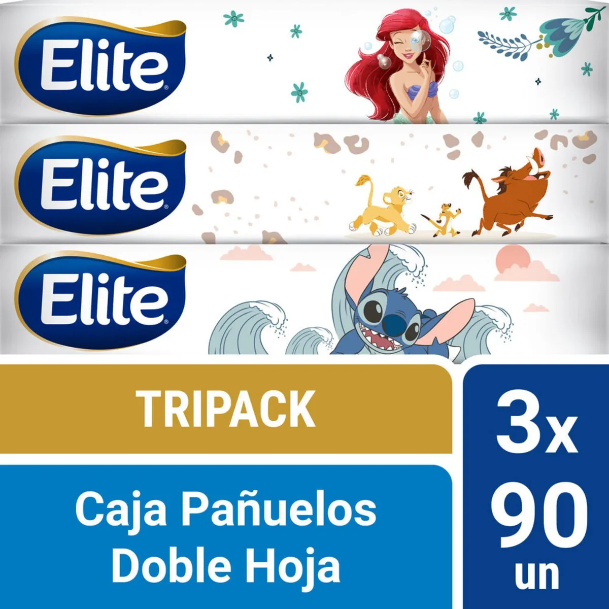 ELITE - Pack Pañuelos Triple Hoja Elite 3 x 90 Un