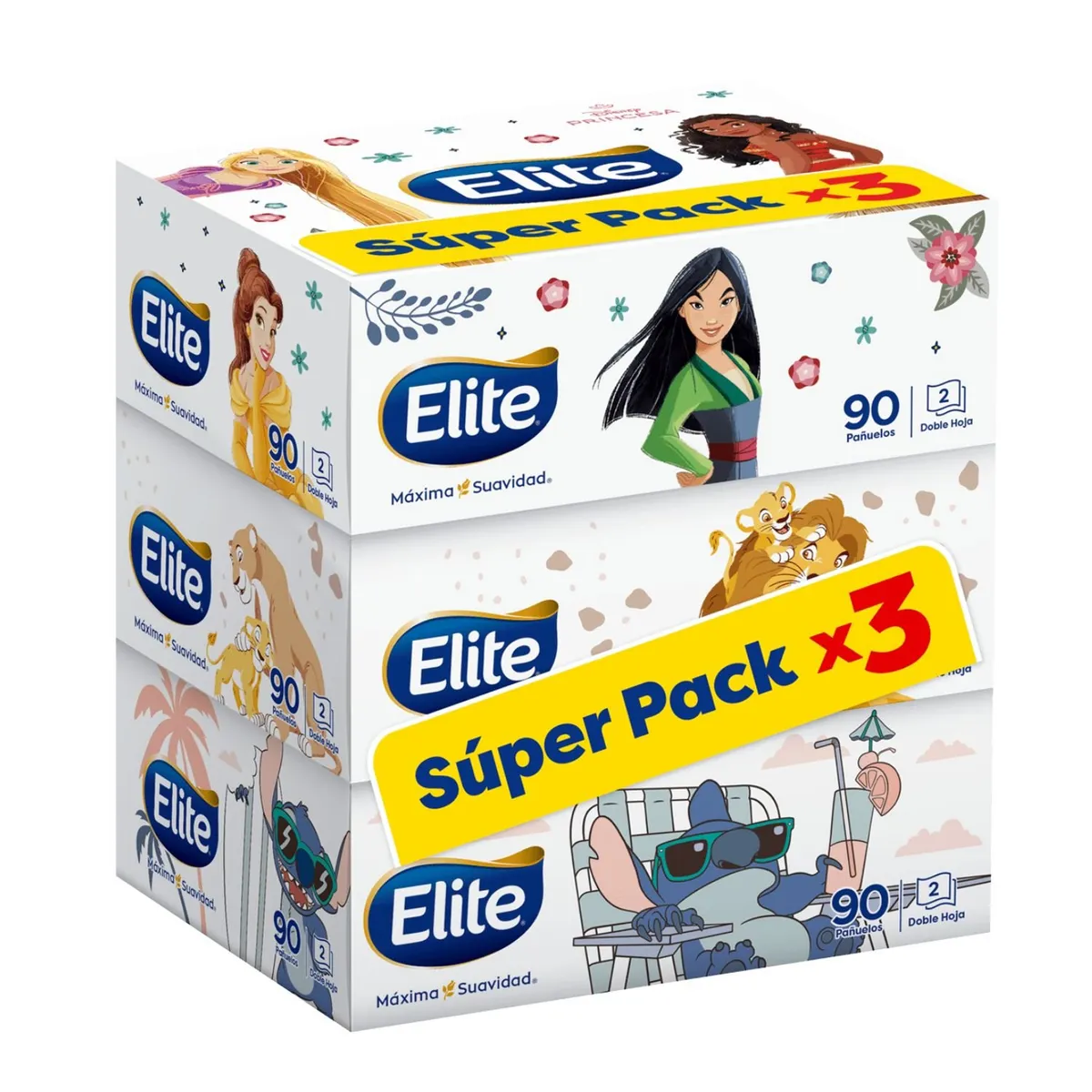 ELITE - Pack Pañuelos Triple Hoja Elite 3 x 90 Un