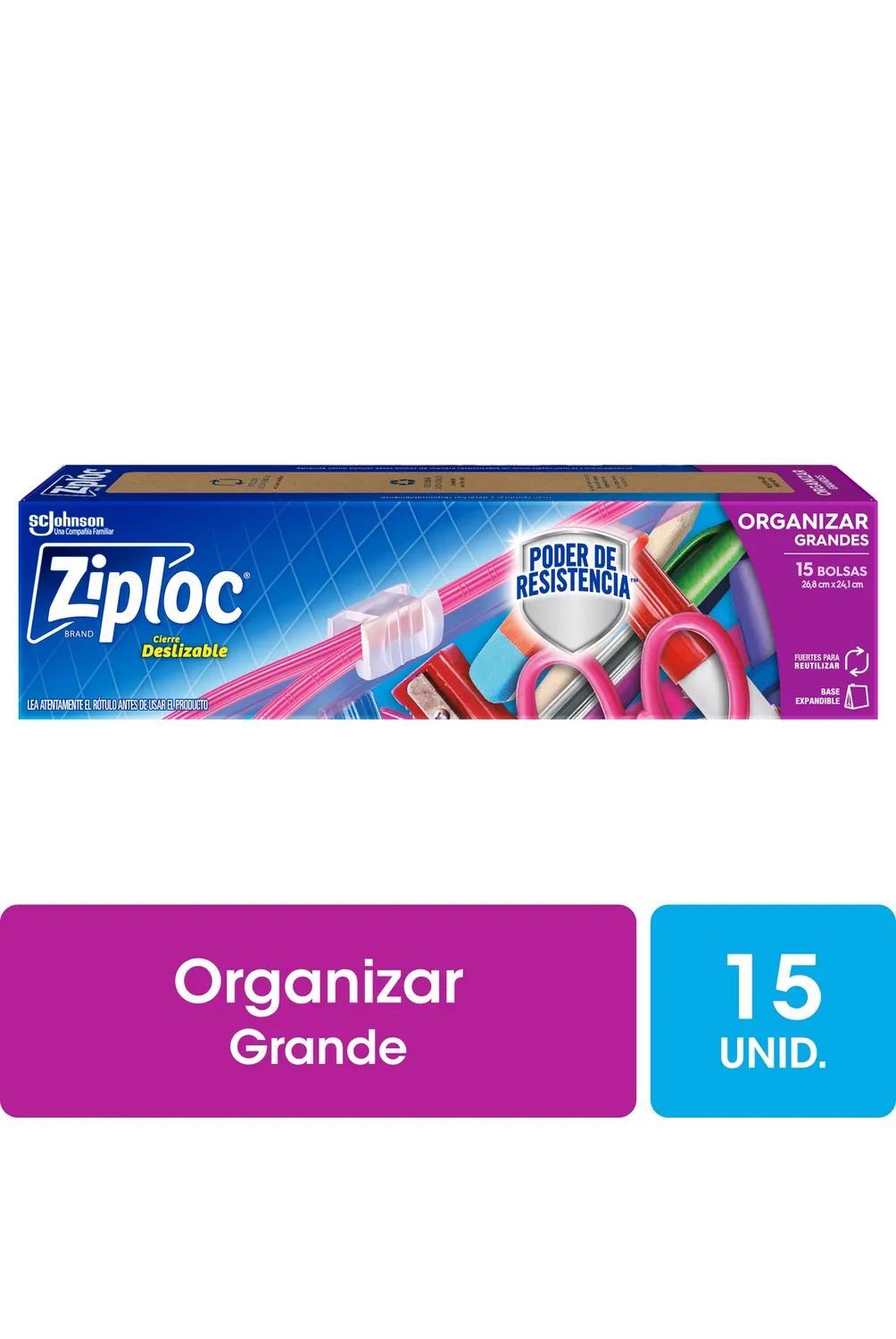 Bolsa para Organizar Grande Ziploc 15 Un | Tottus Chile