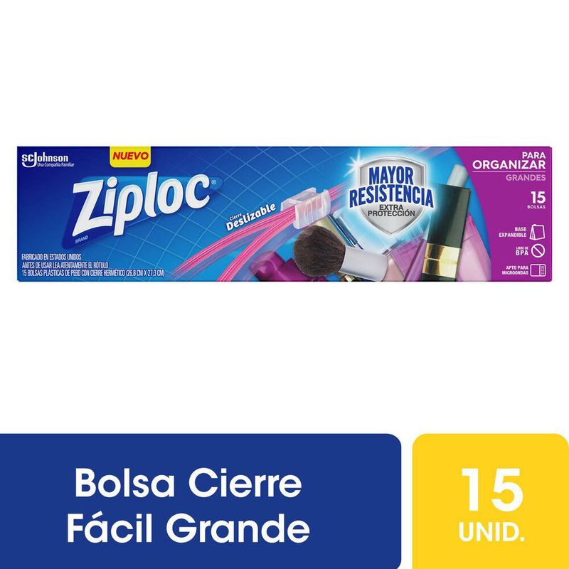 ZIPLOC - Bolsa para Organizar Grande Ziploc 15 Un