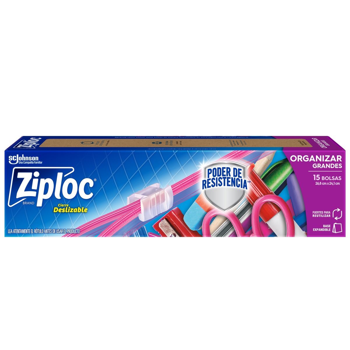 ZIPLOC - Bolsa para Organizar Grande Ziploc 15 Un