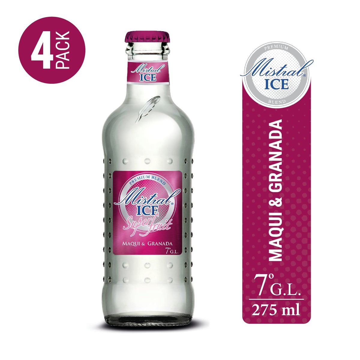 MISTRAL ICE - Pack Cóctel Mistral Ice Maqui 7° 4 x 275 cc