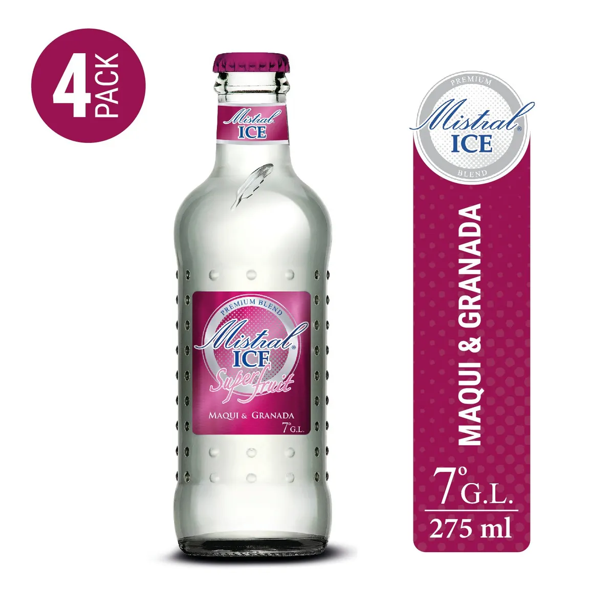 MISTRAL ICE - Pack Cóctel Mistral Ice Maqui 7° 4 x 275 cc