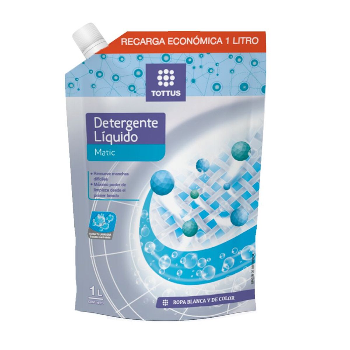 TOTTUS - Detergente Líquido Matic Recarga Tottus 1 lt