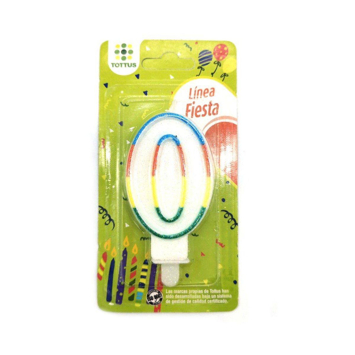 TOTTUS - Vela Numeral Glitter N0  1 Un