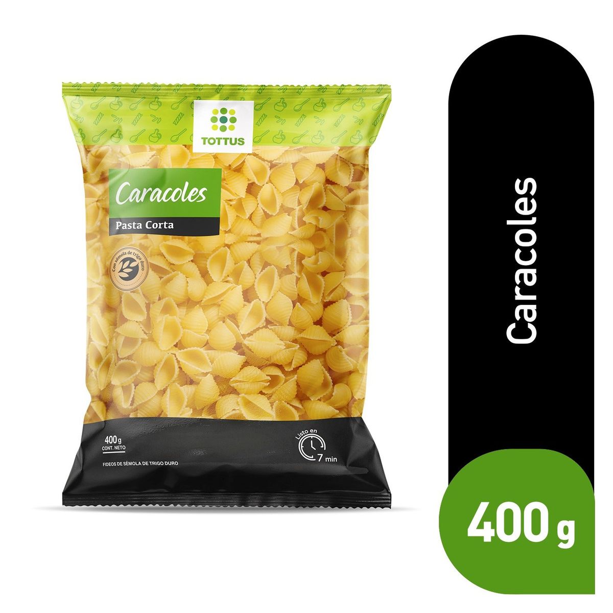 TOTTUS - Pasta Caracol Tottus 400 g