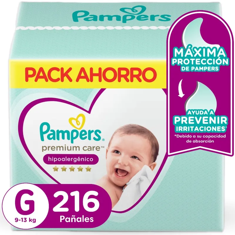 PAMPERS - Pañales Desechables Pampers Premium Care G 216 Un