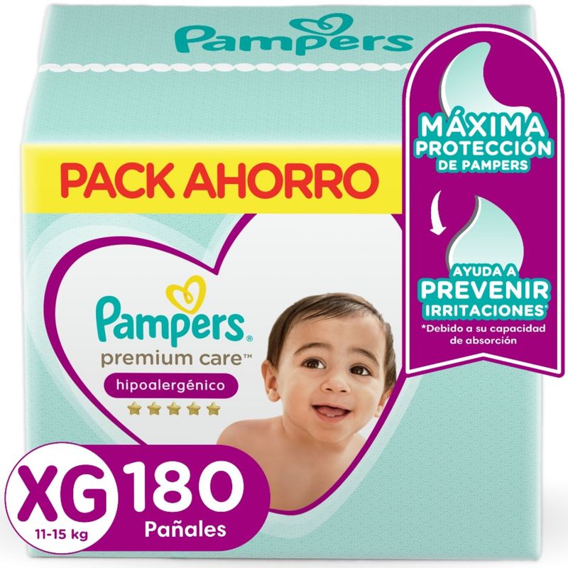PAMPERS - Pañales Desechables Pampers Premium Care XG 180 Un