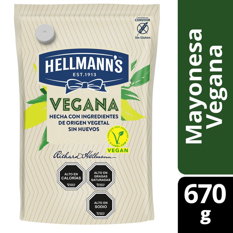 HELLMANN'S - Mayonesa Vegana Doypack Hellamanns 670 g