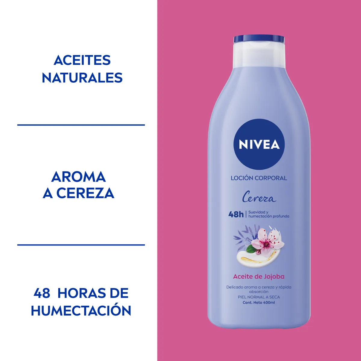 NIVEA - Loción Corporal Nivea Cereza y Aceite de Jojoba 400 ml