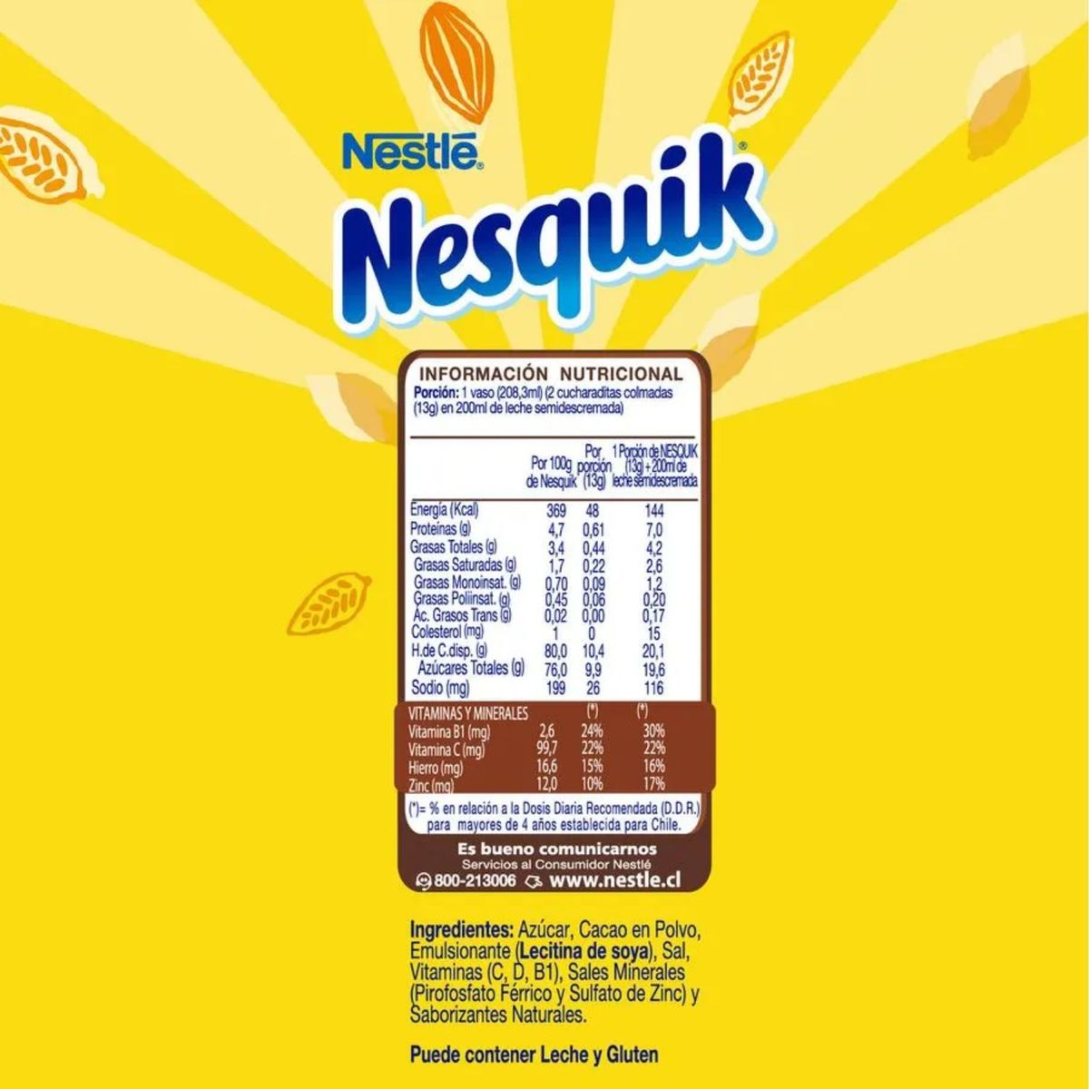 NESQUIK - Saborizante en Polvo Chocolate Nesquik Bolsa 400 g