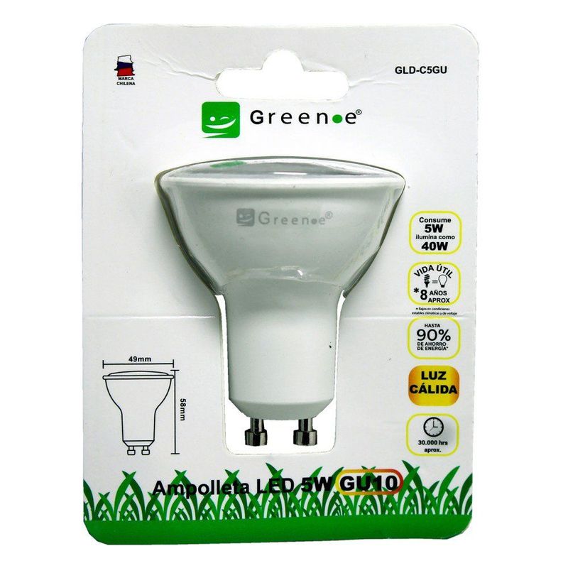 GREEN-E - Ampolleta Led 5W Gu10 Cálida