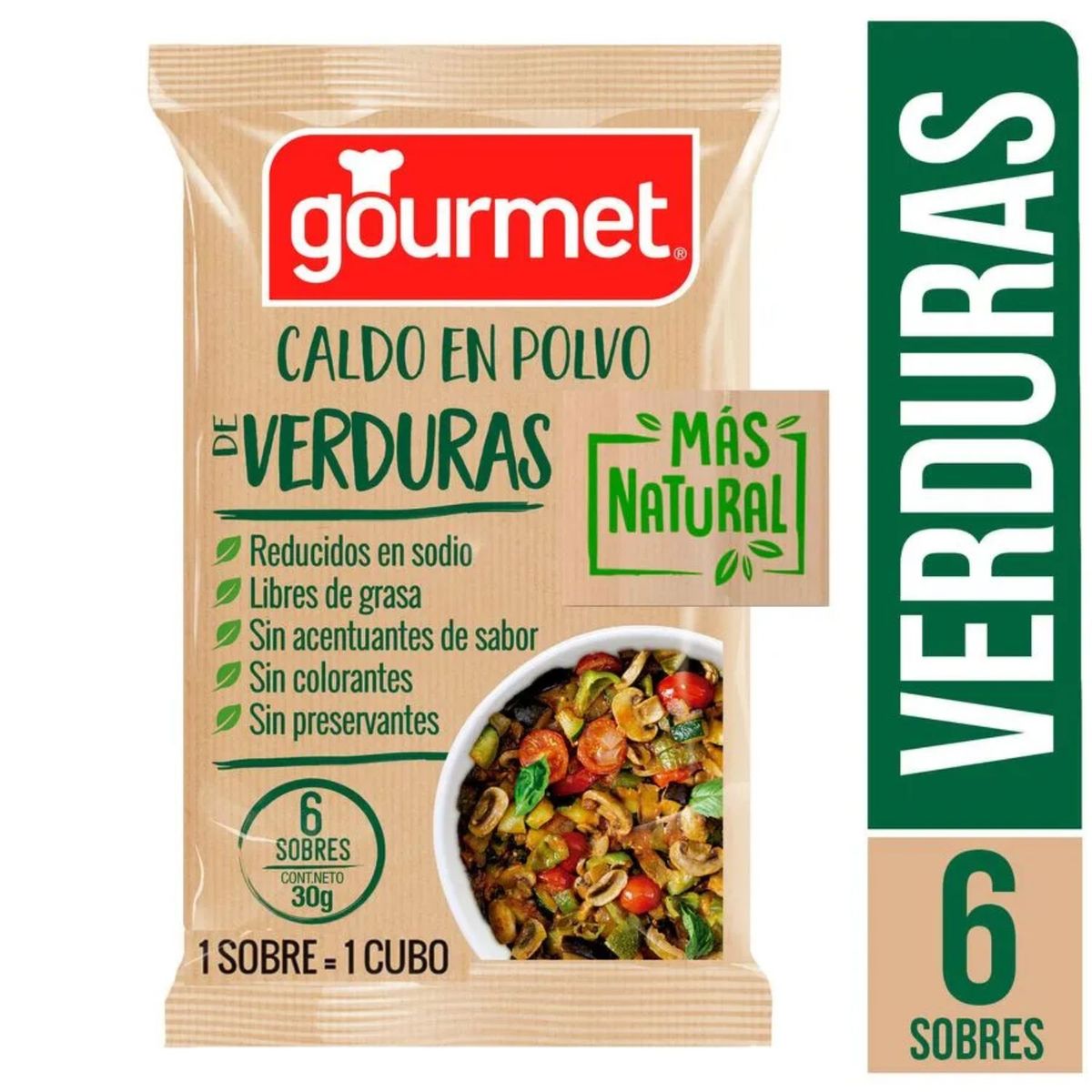 GOURMET - Caldo en Polvo Más Natural Sabor Verduras Gourmet 6 Un