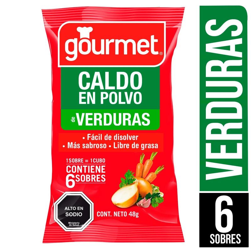 GOURMET - Caldo en Polvo Gourmet Sabor Verduras 6 Un