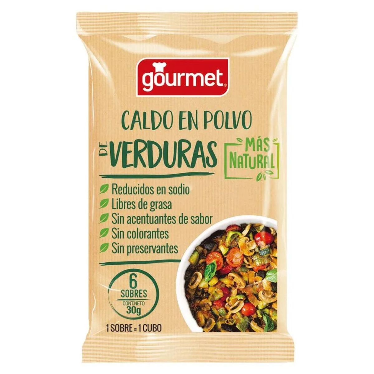 GOURMET - Caldo en Polvo Más Natural Sabor Verduras Gourmet 6 Un