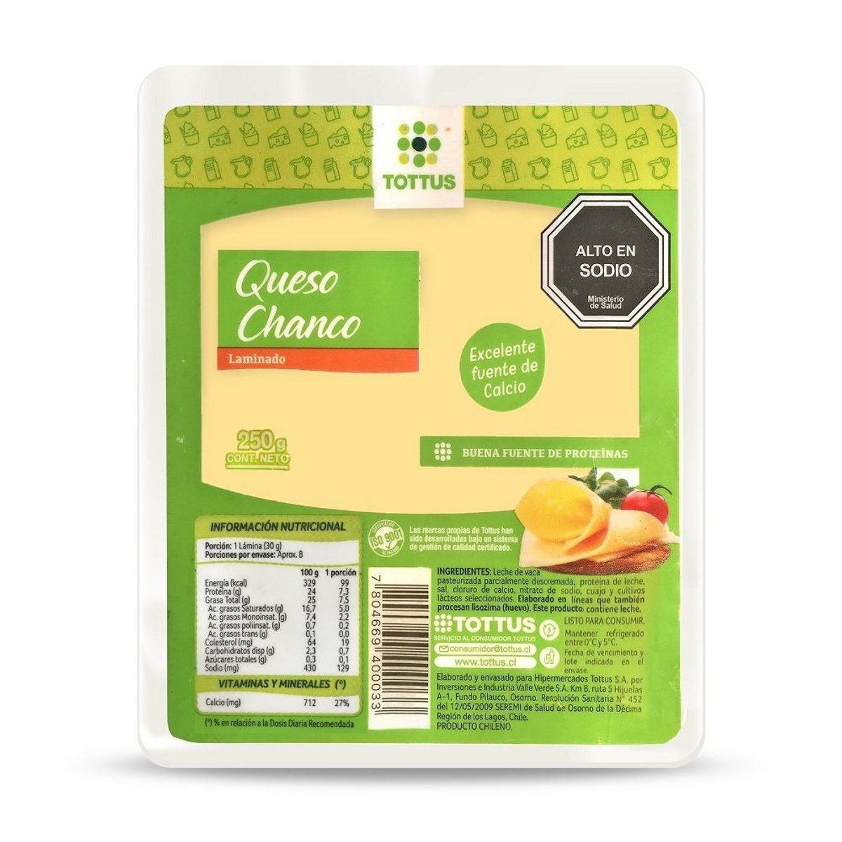 TOTTUS - Queso Chanco Laminado
