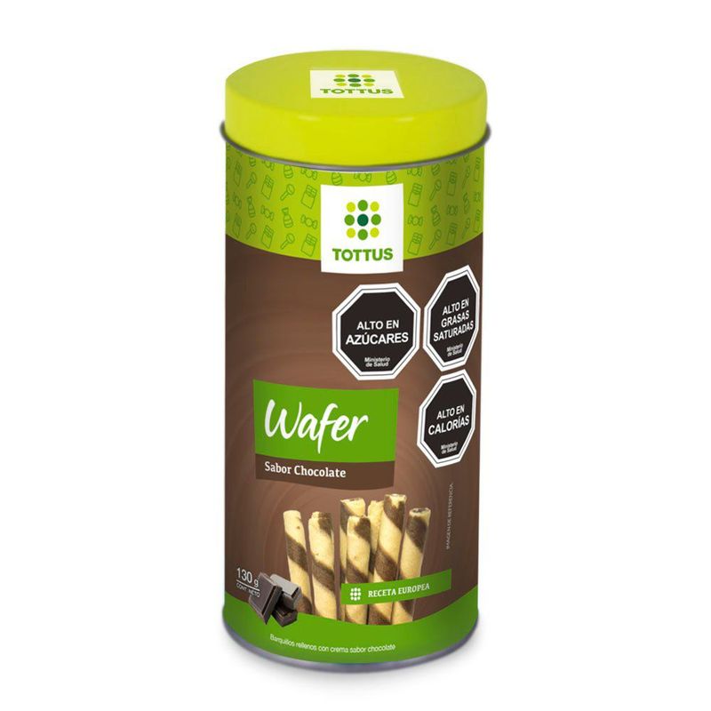 TOTTUS - Wafer Roll Rellenos de Chocolate Tottus 130 g