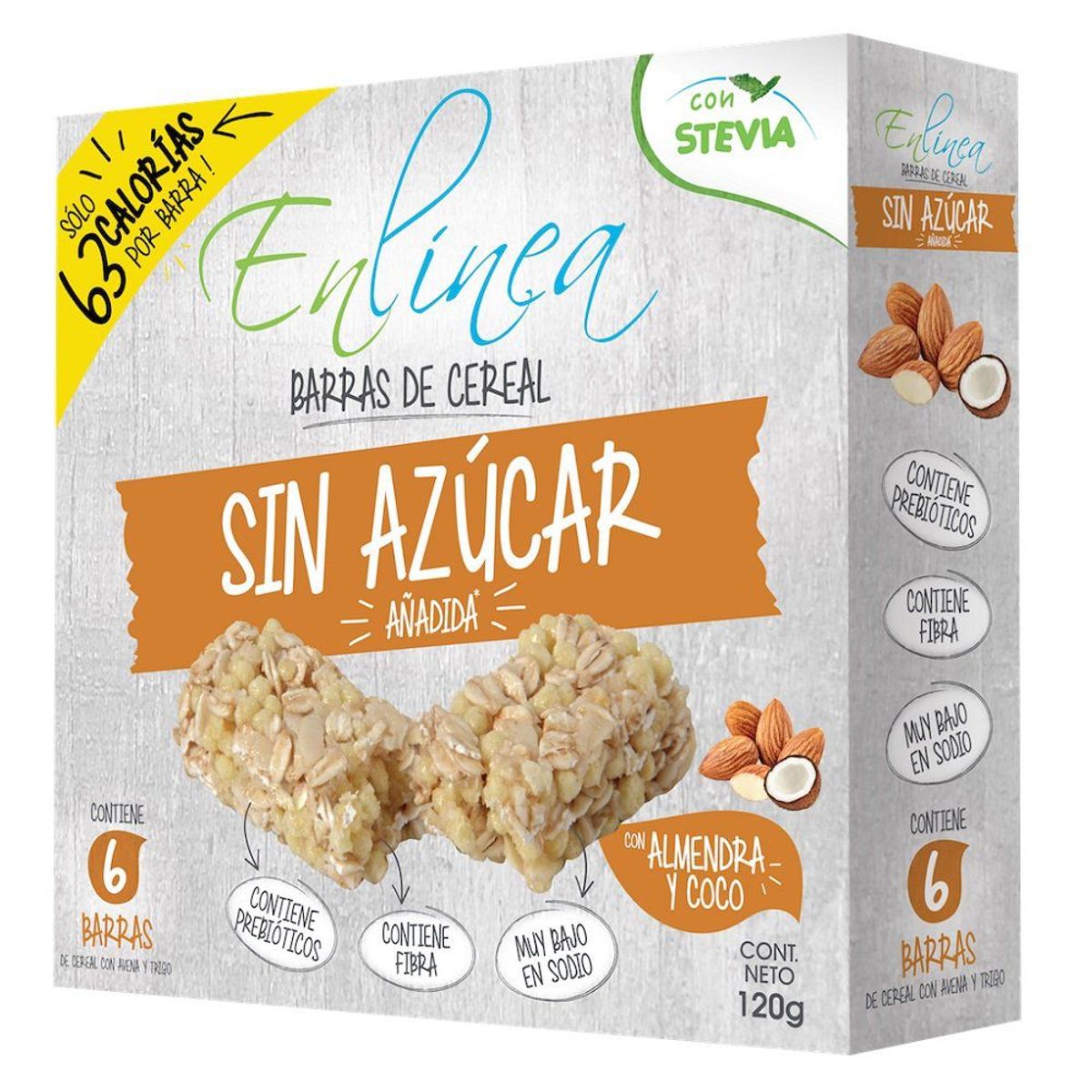 EN LINEA - Barra Cereal Almendra Coco Sin Azúcar Añadida