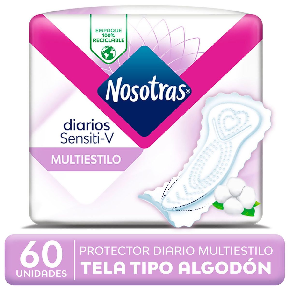 NOSOTRAS - Protectores Diarios Nosotras Sensiti-V Multiestilo 60 Un