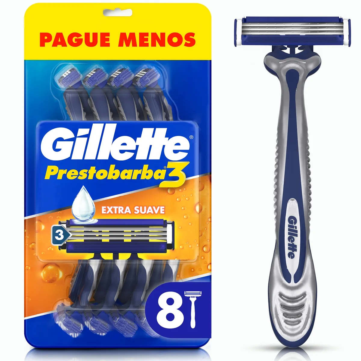 GILLETTE - Máquinas para Afeitar Prestobarba3 Desechables