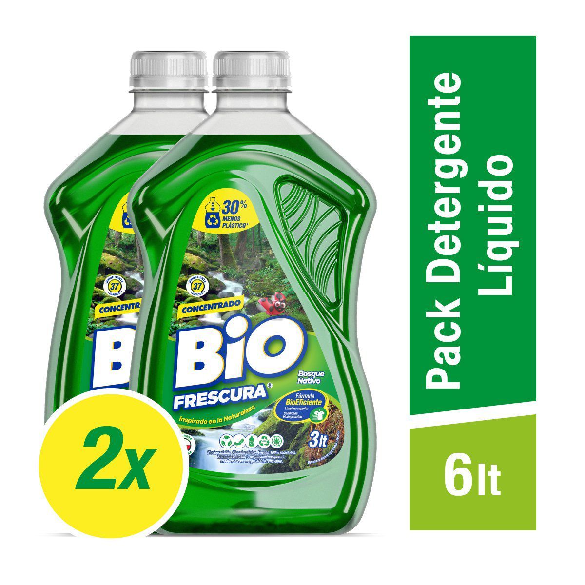BIOFRESCURA - Pack Detergente Líquido Bosque Biofrescura 2x3 lt