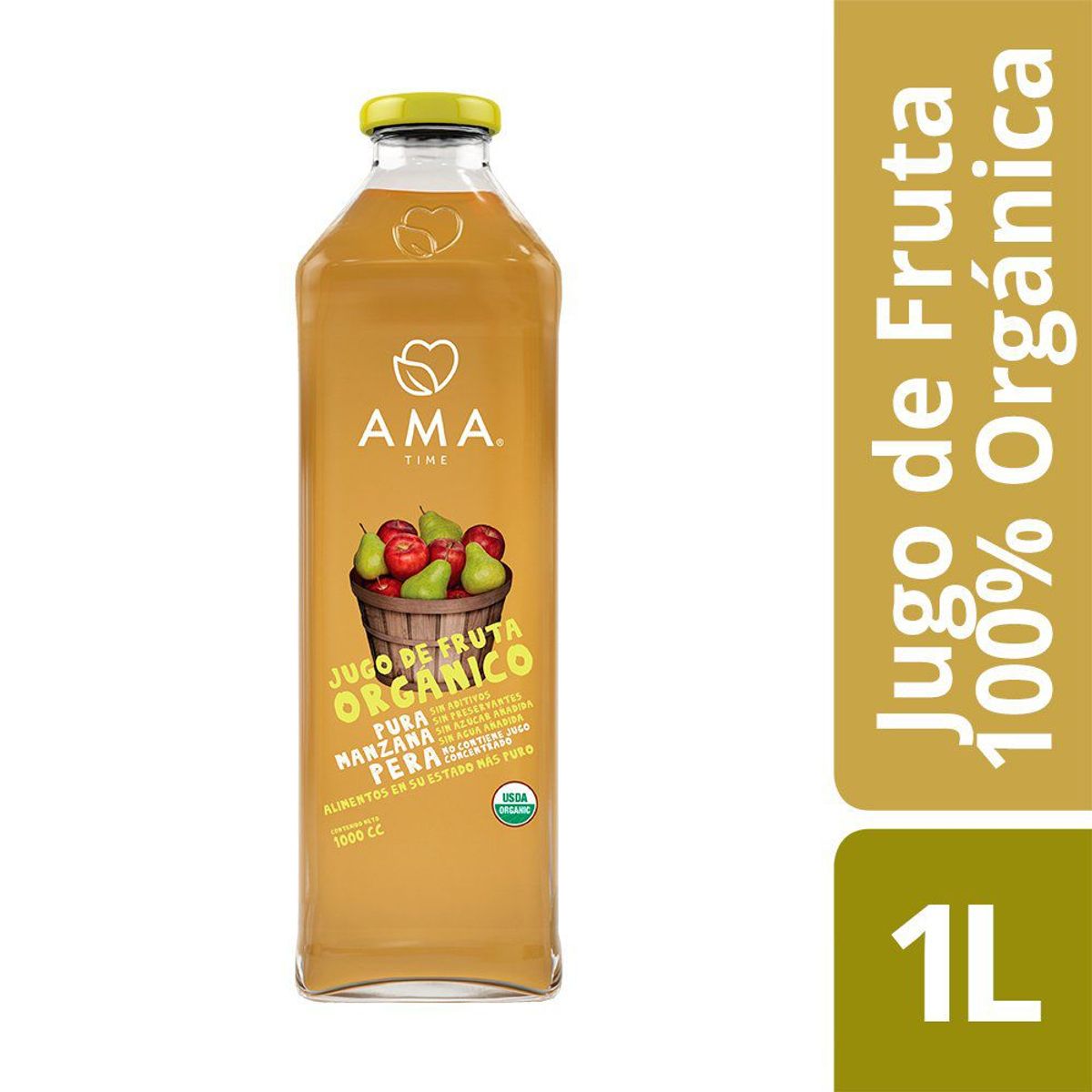 AMA - JUGOS MANZANA PERA ORGANICO AMA 1000CC