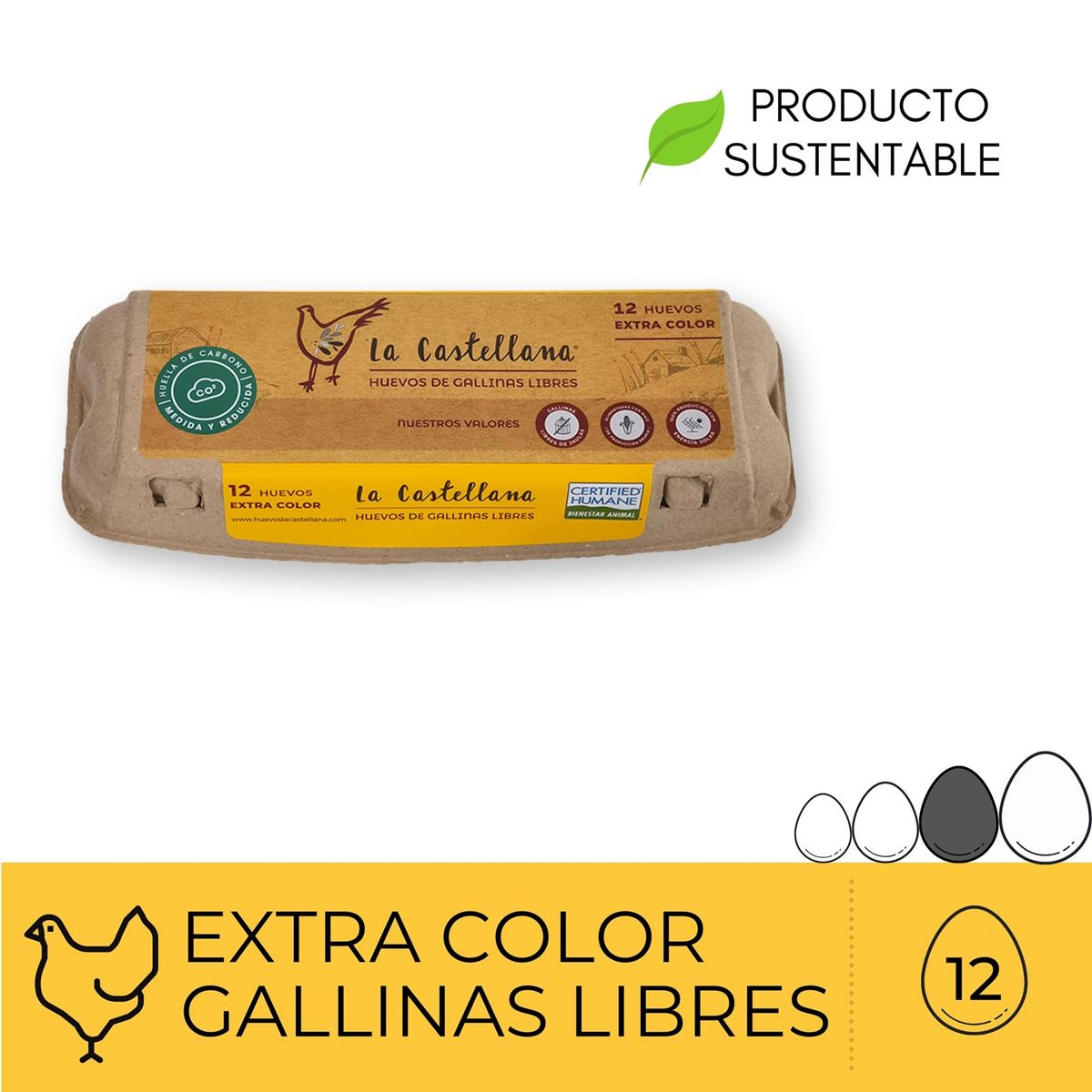 LA CASTELLANA - Huevo Color Extra Gallina Libre La Castellana 12 un
