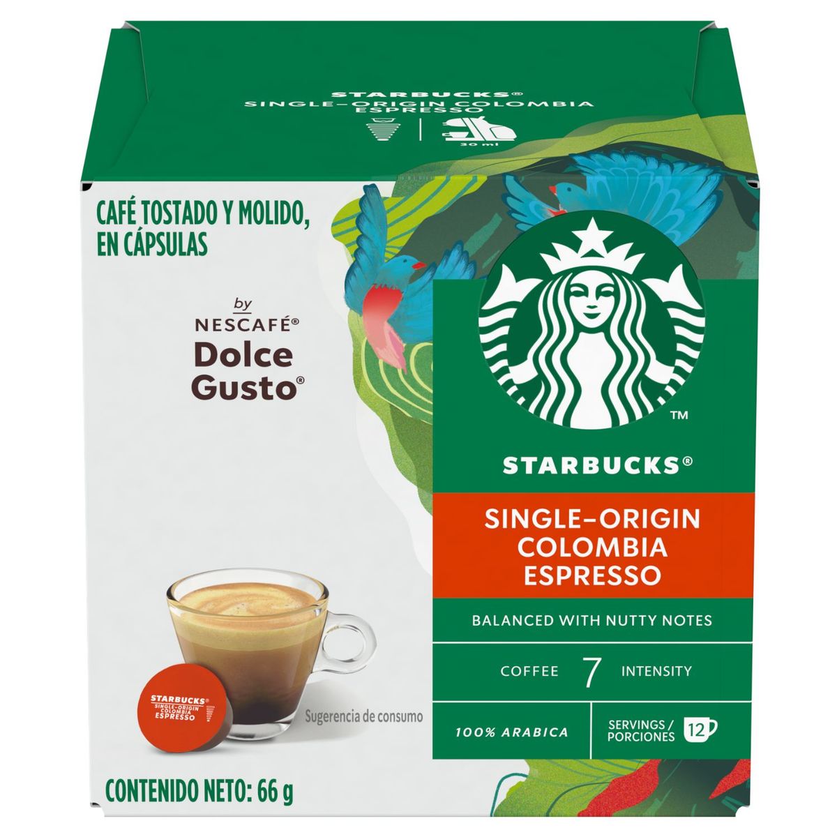 STARBUCKS - Cápsulas de Café Starbucks Dolce Gusto Espresso Colombia 12 Un
