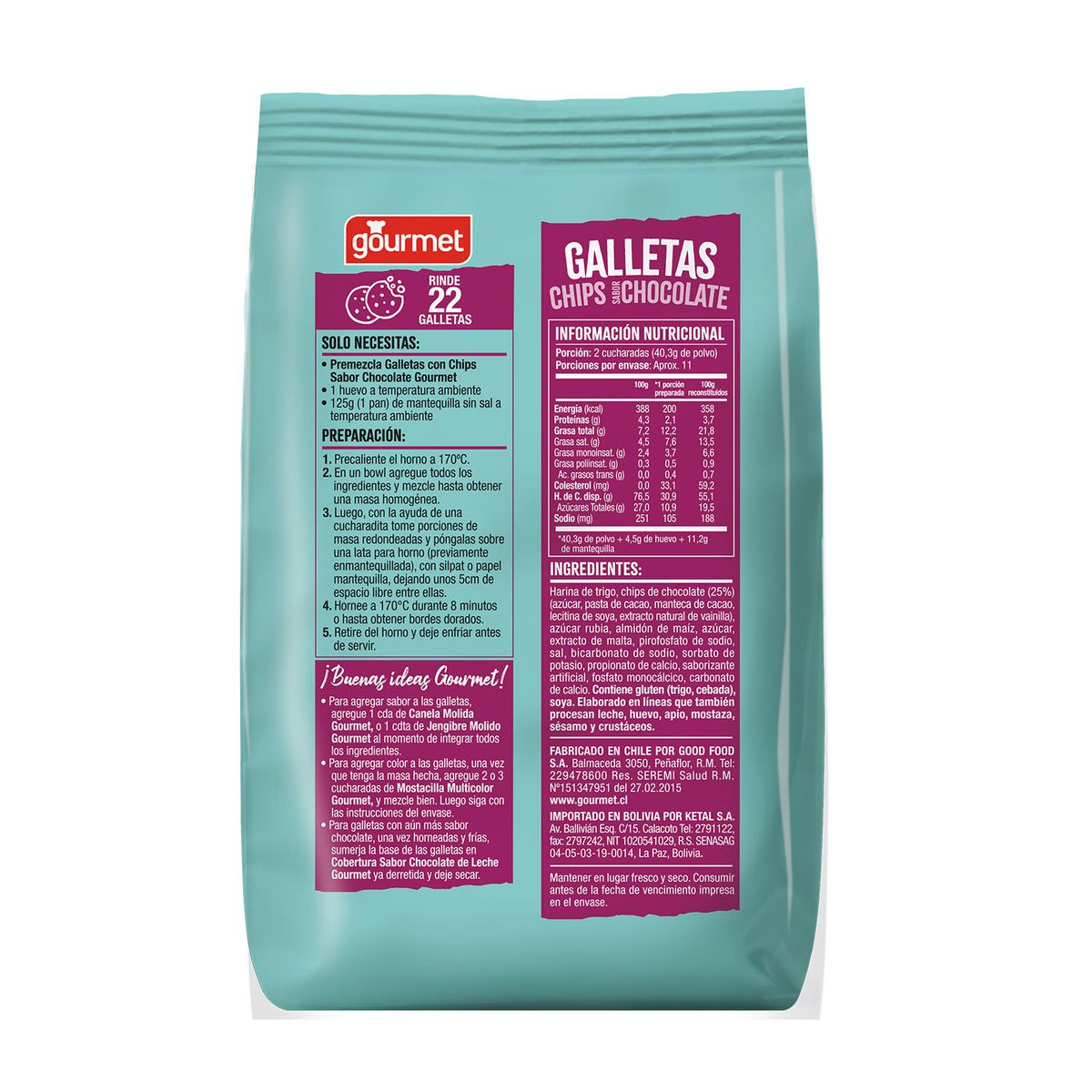 GOURMET - Premezcla Galletas Chips Gourmet 450 g