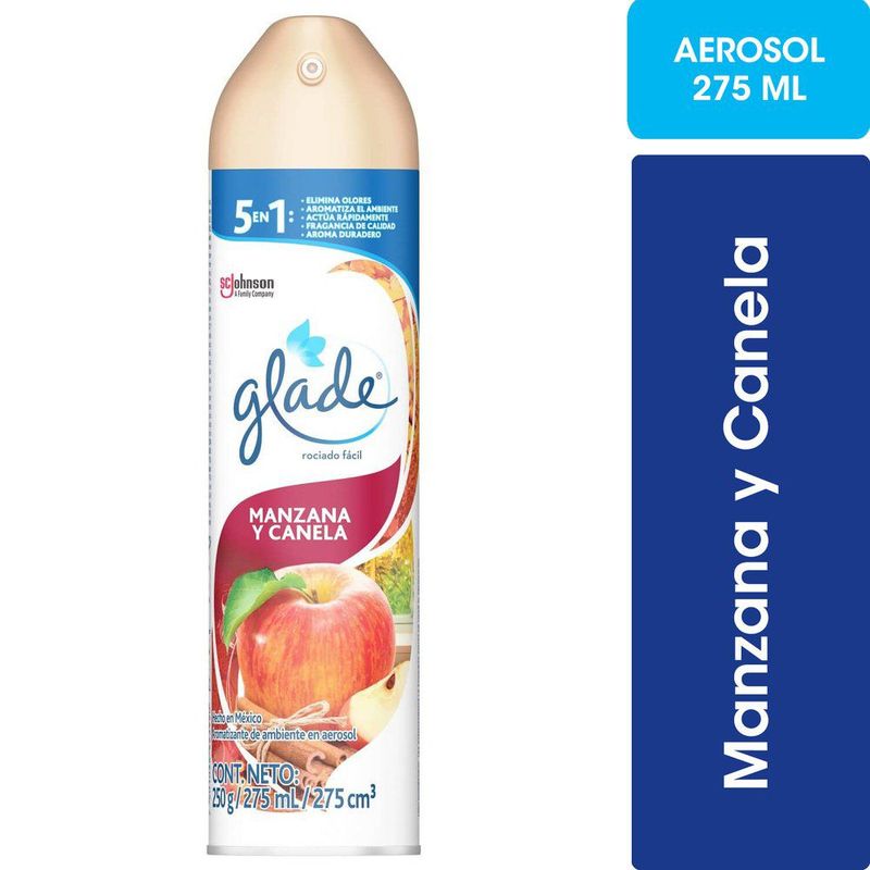 GLADE - Desodorante Ambiental Glade Aerosol Manzana y Canela 275 ml