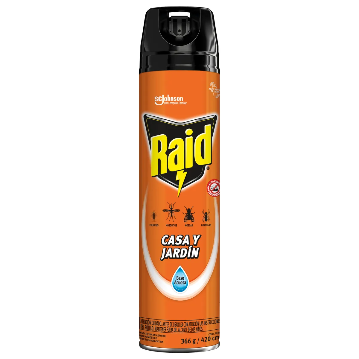 RAID - Insecticida Raid Casa y Jardín Aerosol 420 ml