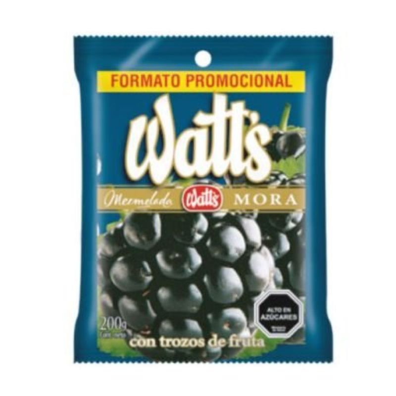 WATTS - MERMELADA MORA SACHET WATTS 200 GRS