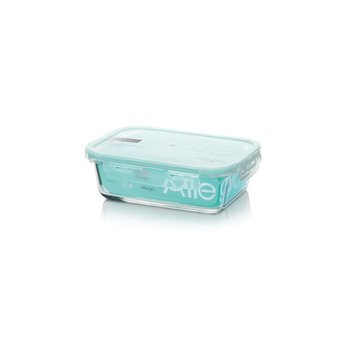 ALLEGRA - CONTENEDOR HERMETICO VIDRIO RECTANGULAR 420ML