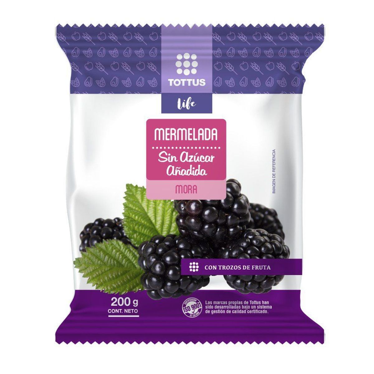 TOTTUS LIFE - Mermelada Mora Sin Azúcar Añadida