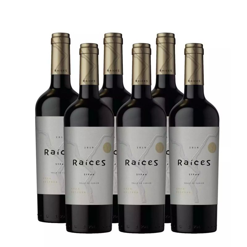 RAICES - Caja Vino Tinto Syrah Gran Reserva Raices 14° 6 x 750 cc