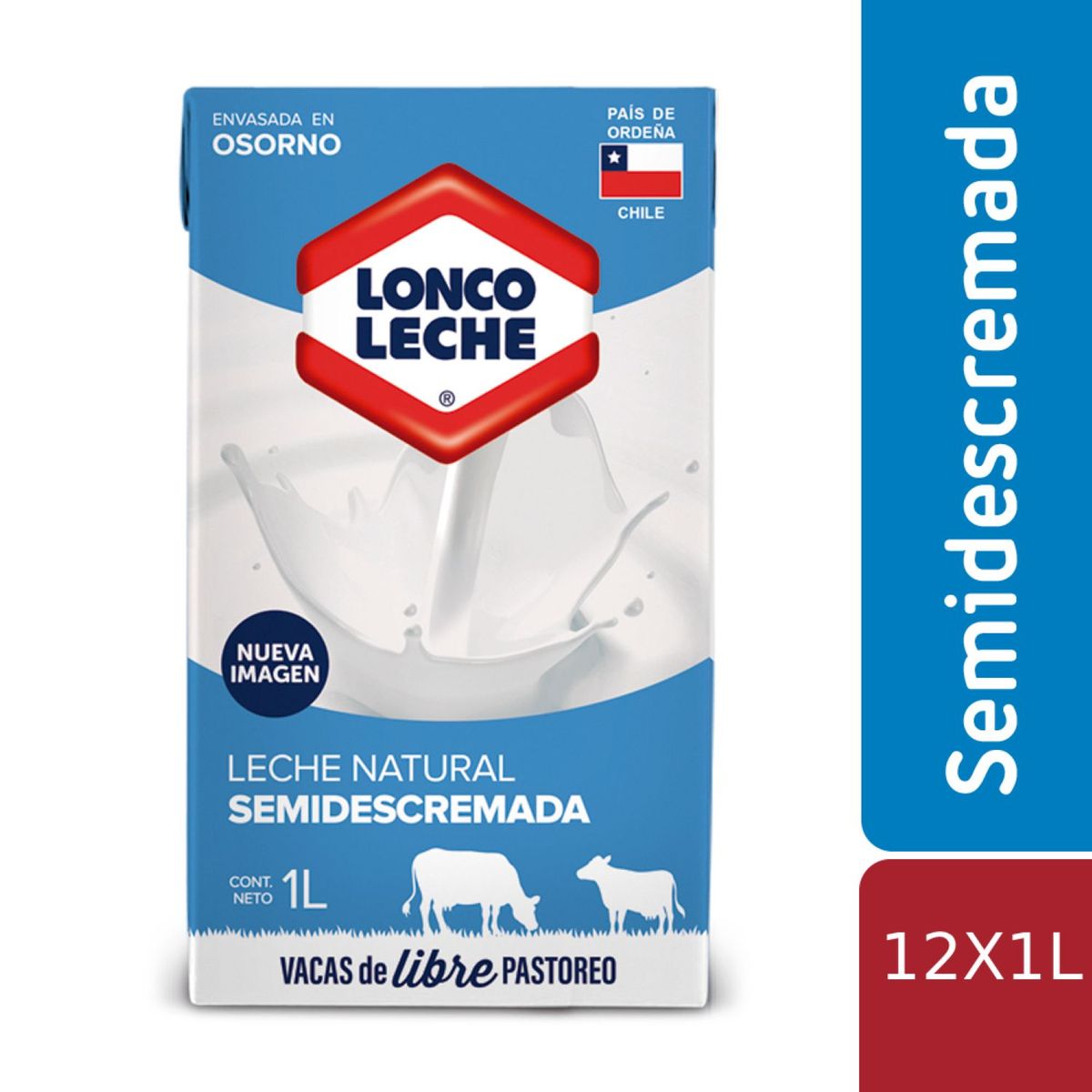 LONCOLECHE - Pack Leche Semidescremada Natural