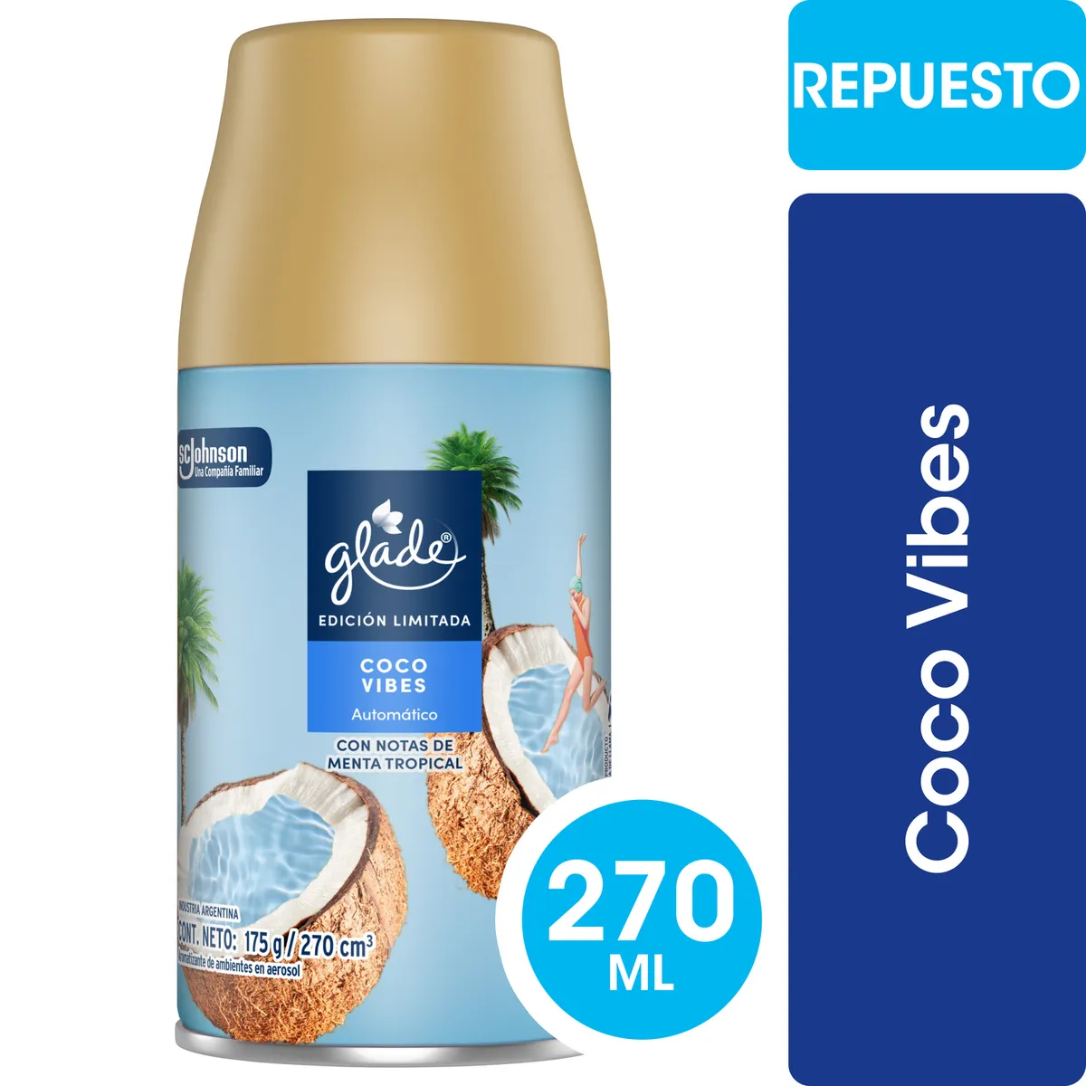 GLADE - Ambientador Automático Glade Aire de Playa 175 g