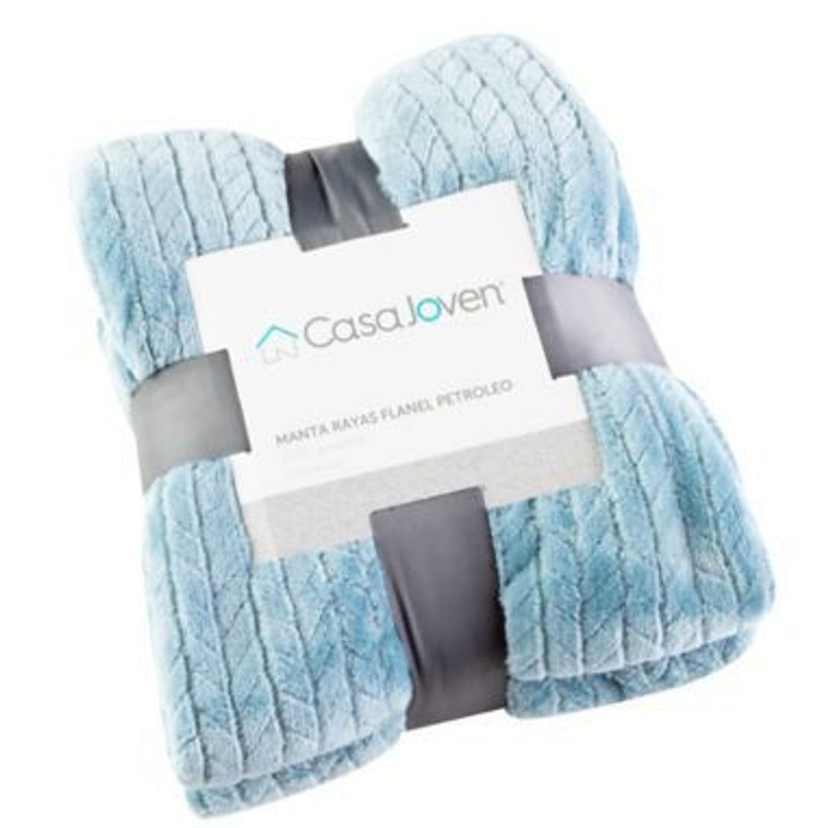 CASA JOVEN - Manta Rayas Flanel Petroleo